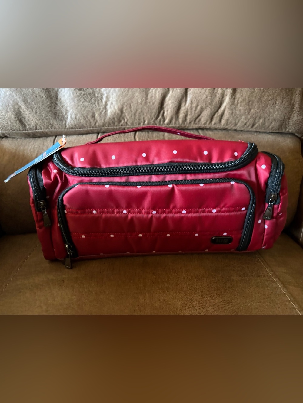 Lug Red Polka Dot Cosmetic Travel Case